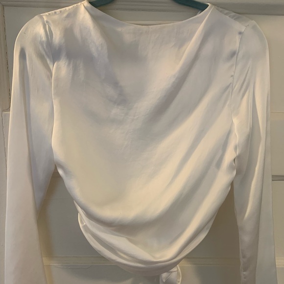 NWT Zara Satin-Like Open Back/Back Tie Top - Picture 1 of 5